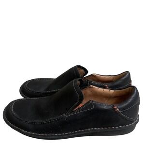 Clarks Unstructured Un Sheridan Mens Black Leather Slip On Loafers 11.5 M 82605